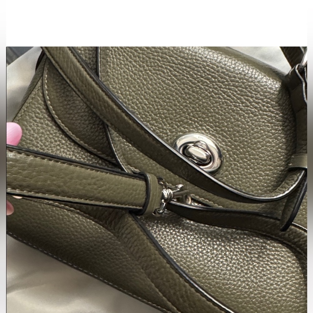 Coach Marlie Top Handle Leather Satchel/Shoulder Bag in Silver/Surplus - Picture 10 of 13